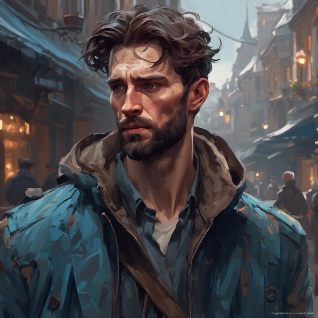 Haunted Portrait of an Addicted Man