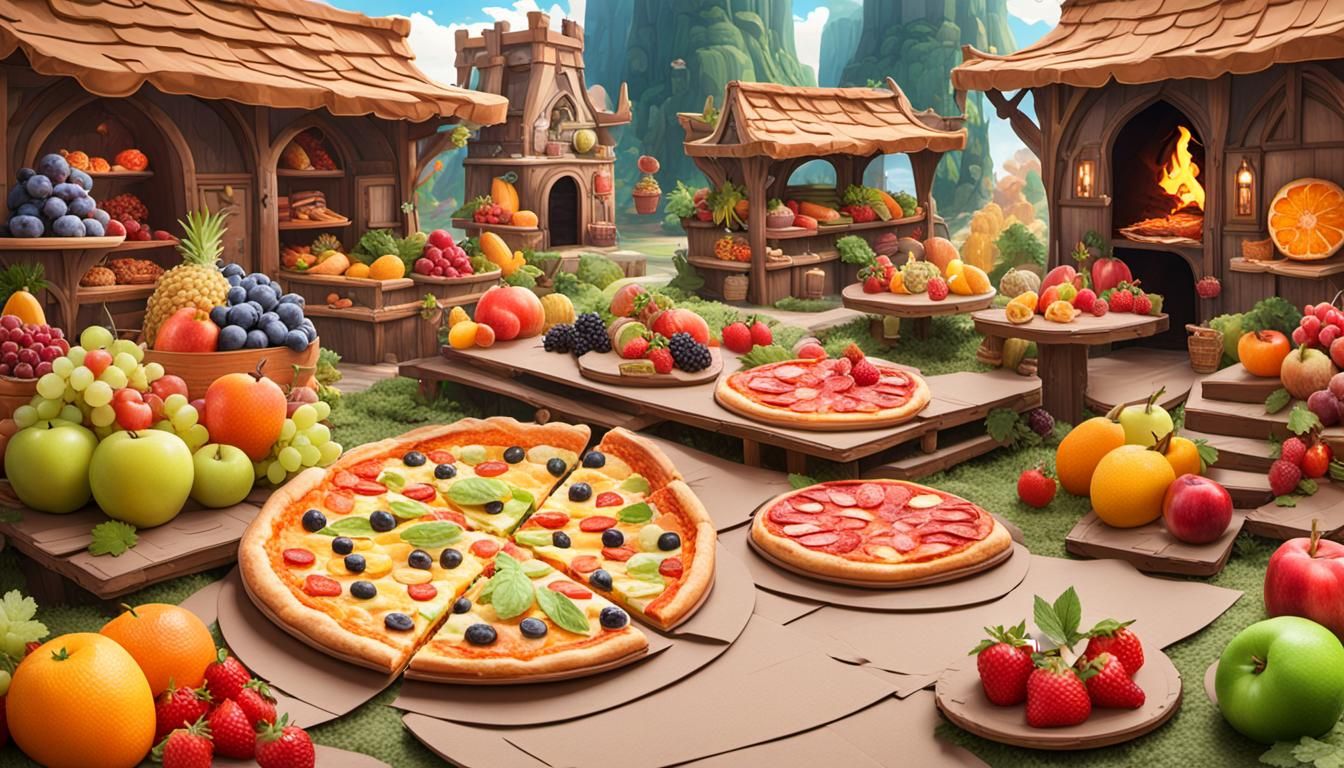 Magical Food Fantasy World with Cardboard Cutouts