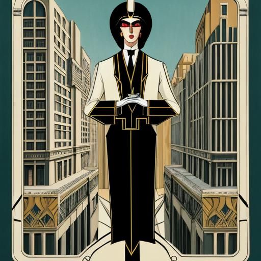 Art Deco Vampire Curtains in Verneuil Style