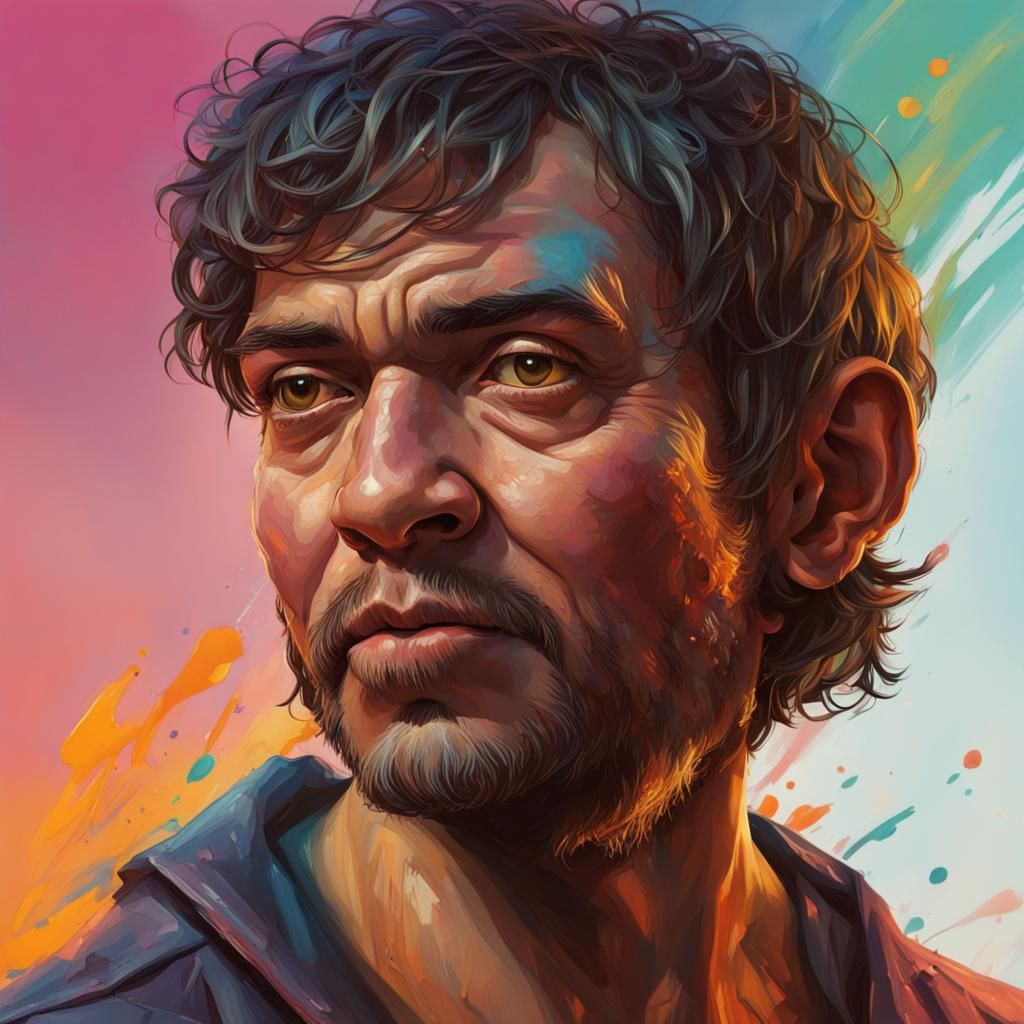 Hyperrealistic Portrait in Splash Art Style
