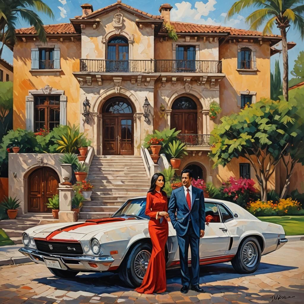 Mexican Business People: Impressionistic Oil Painting