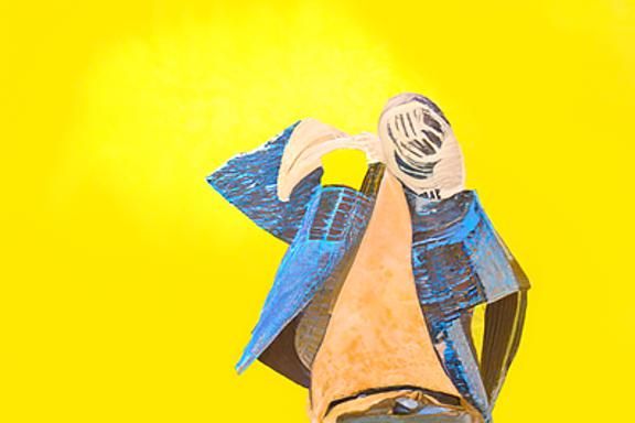 Creepy Portrait in Brutalist Space Style