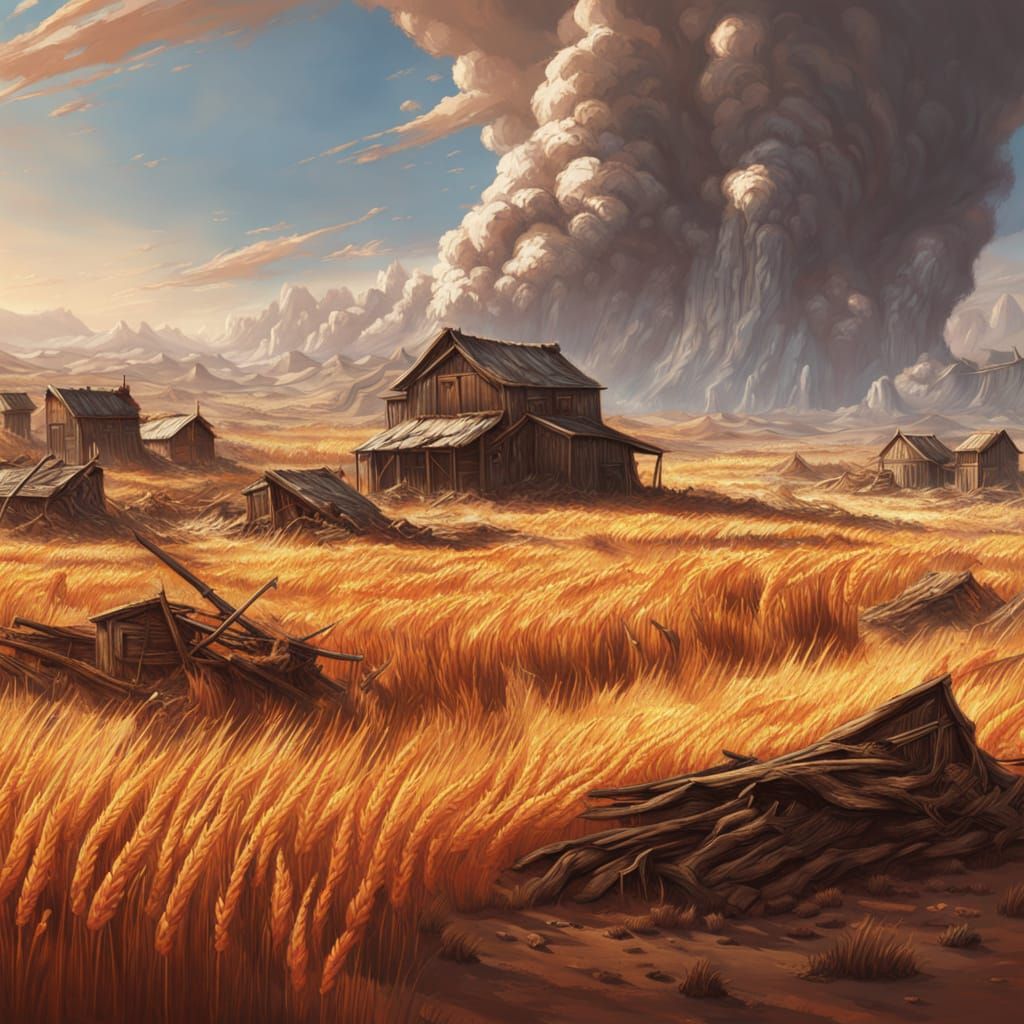 Deserted Valley Under Burning Sun: Hyperrealistic Concept Ar...
