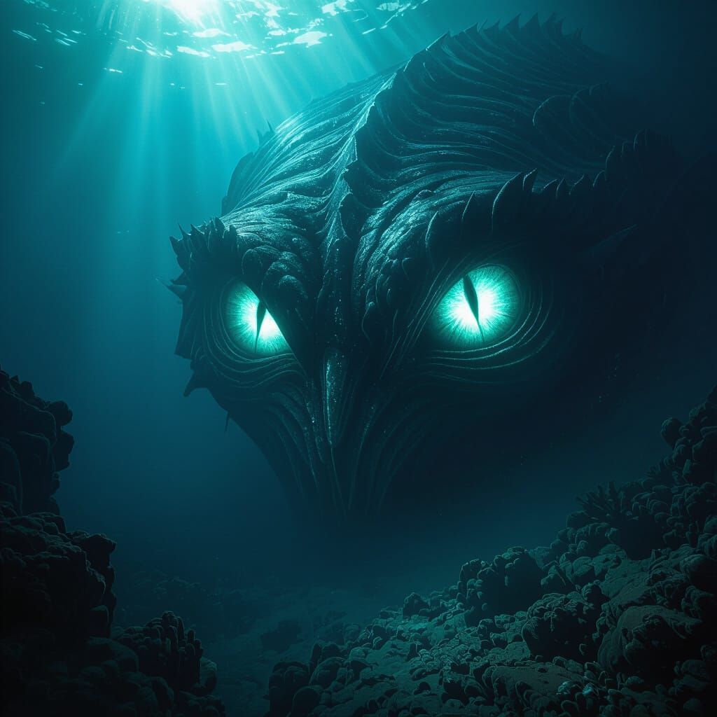 Bioluminescent Eyes of Deep Sea Leviathan