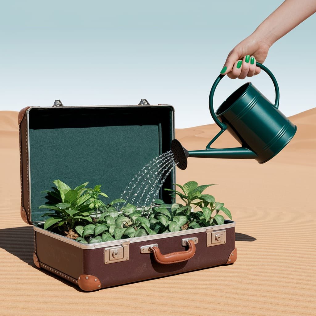 Plants in a suitcase