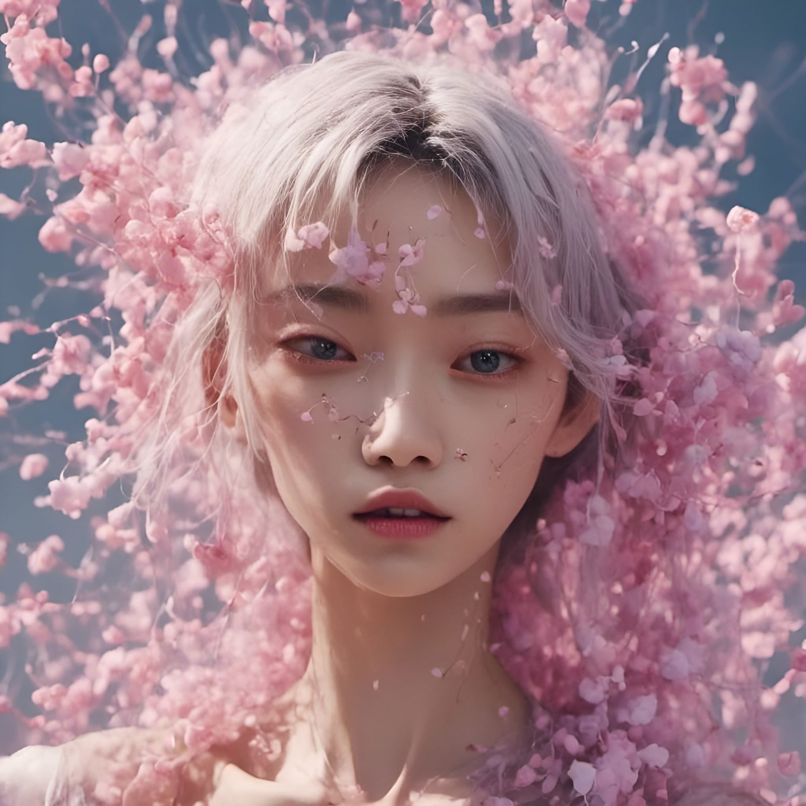 Fluffy Sheep Portrait in Dreamy Style