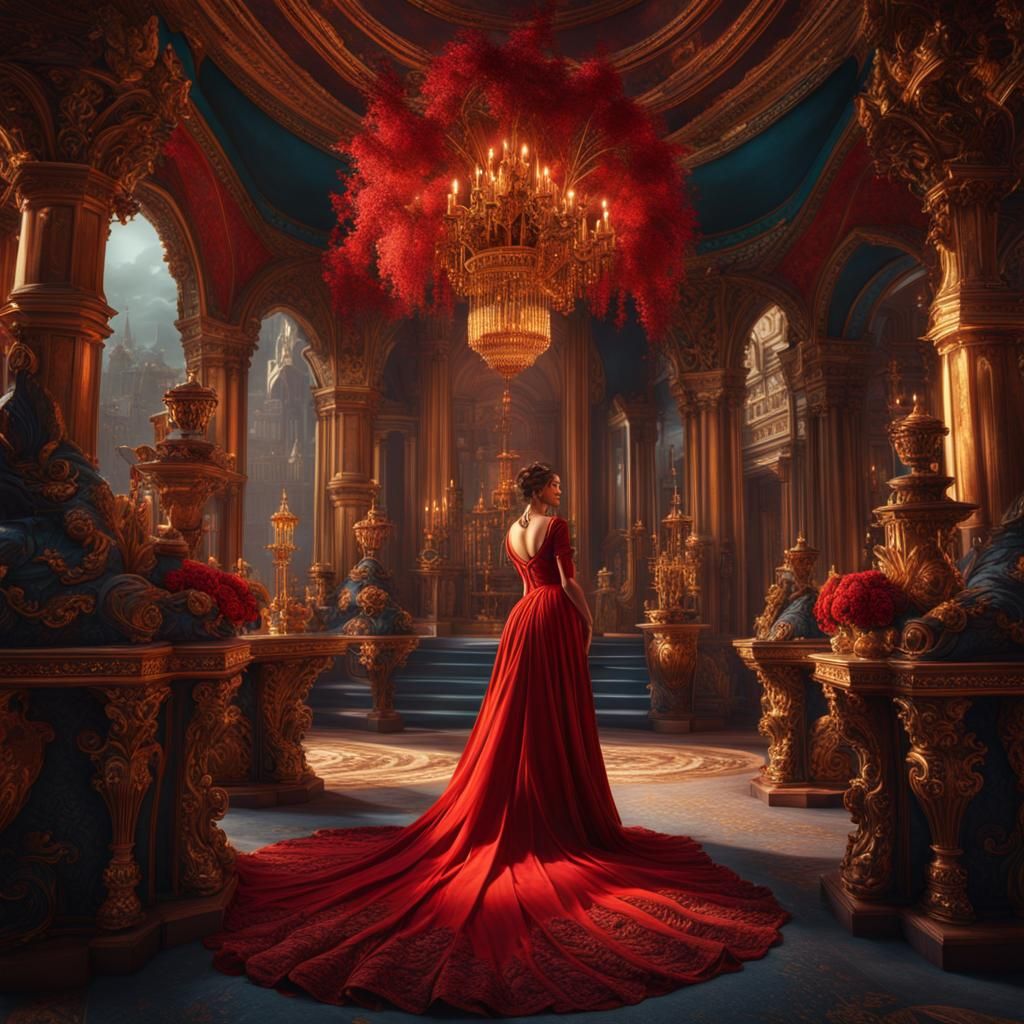 Vibrant Hyperrealistic Painting of Jealousy, Fantasy Art