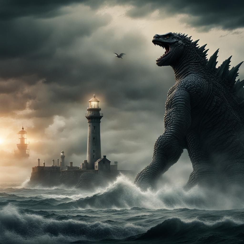 Godzilla and the lighthouse