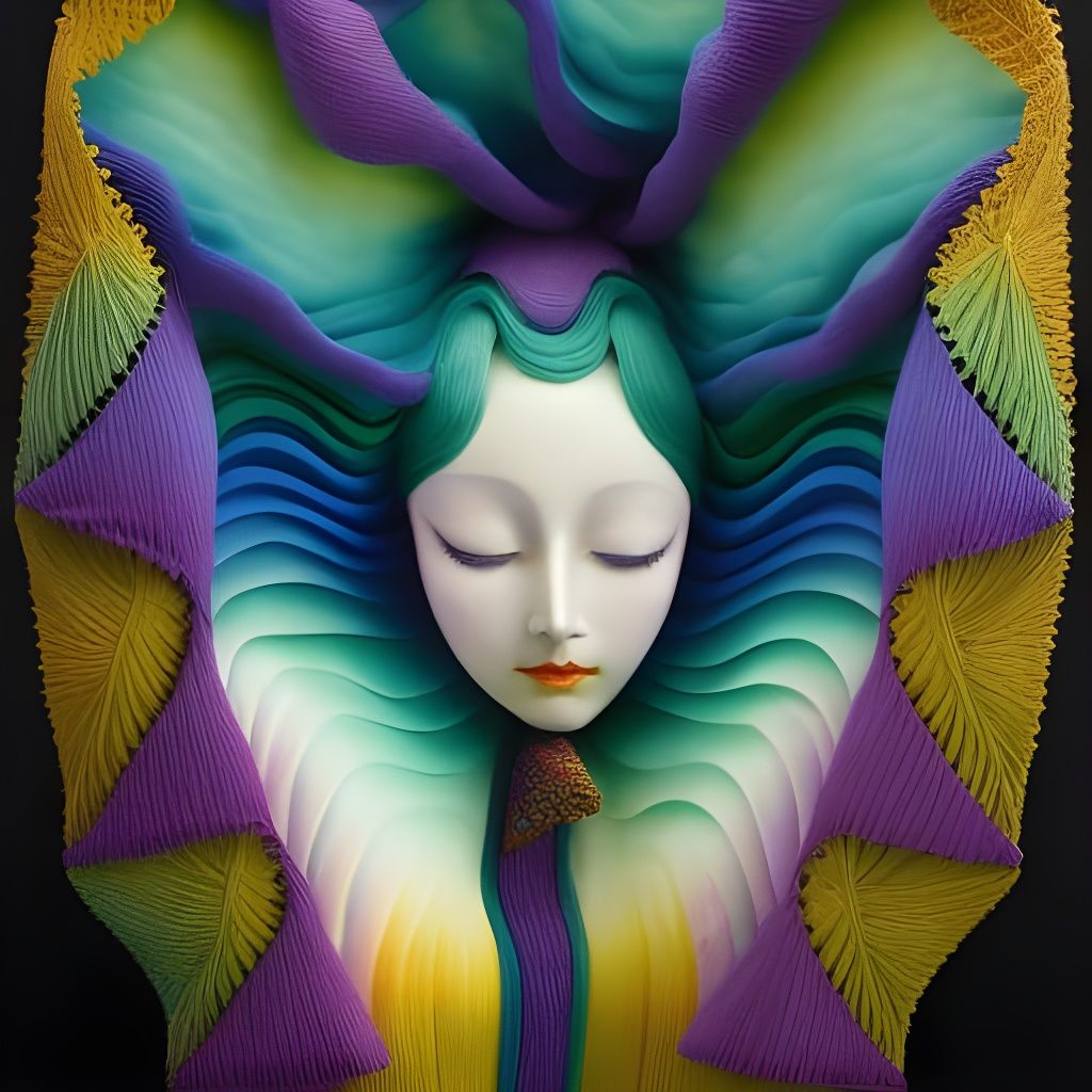 Vibrant Textile Art in Steamnouveau Style