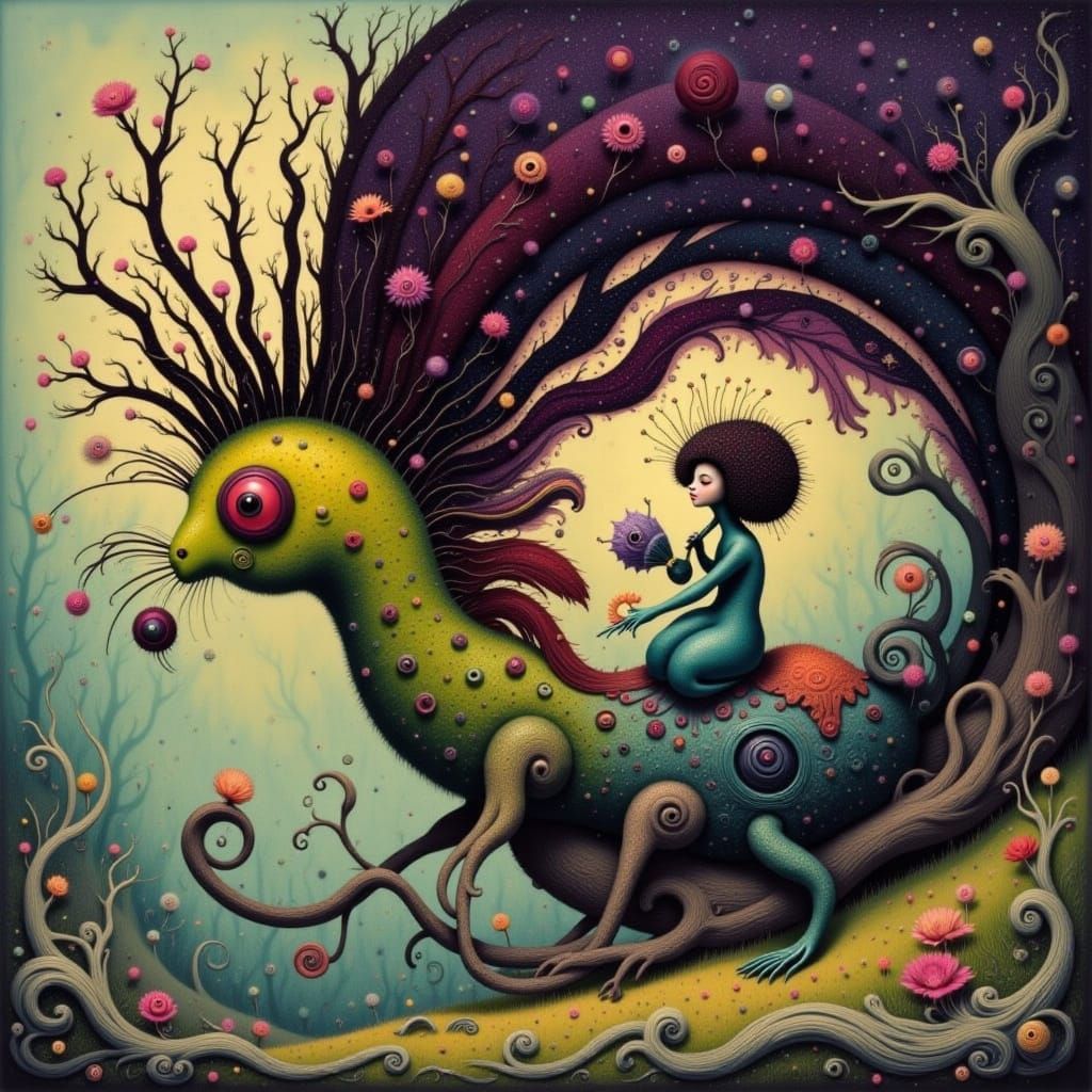 Abstract Interwoven Shapes with Bold Color Combinations