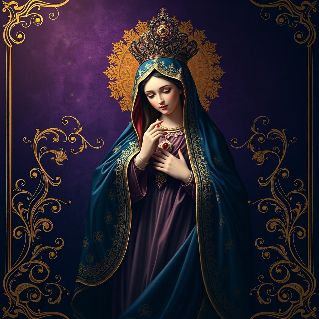 Ethereal Byzantine Madonna in a Dreamlike Realm