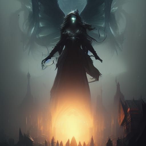 Dark Wizard in Hyperdetailed Dark Fantasy Art