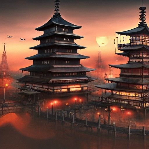 Mysterious Dieselpunk Kingdom at Dusk