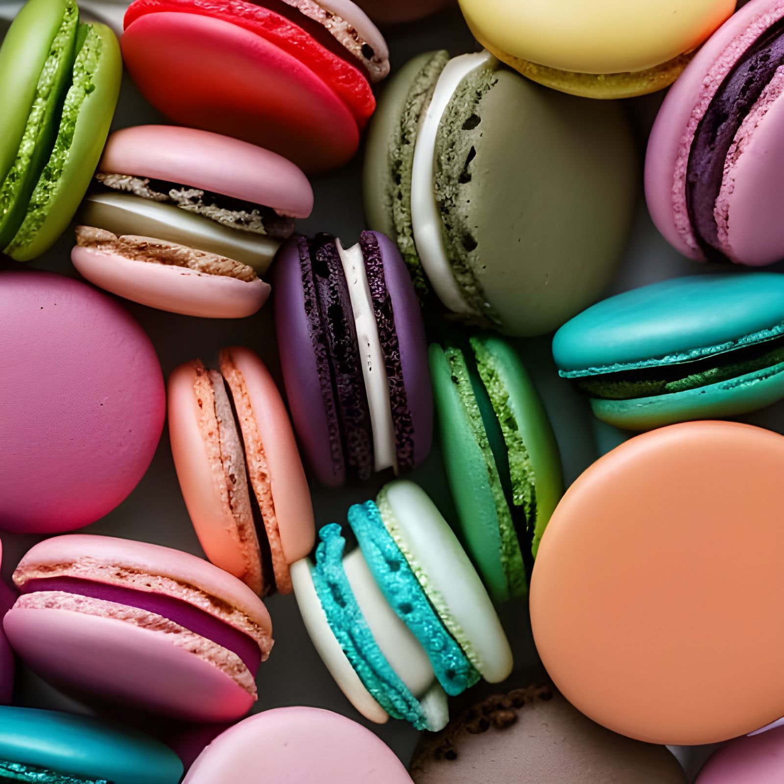Colorful French Macarons Still Life in 3D