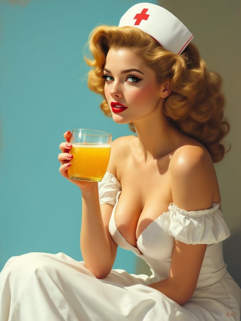 Halloween Pin Up Nurse in 50s Style