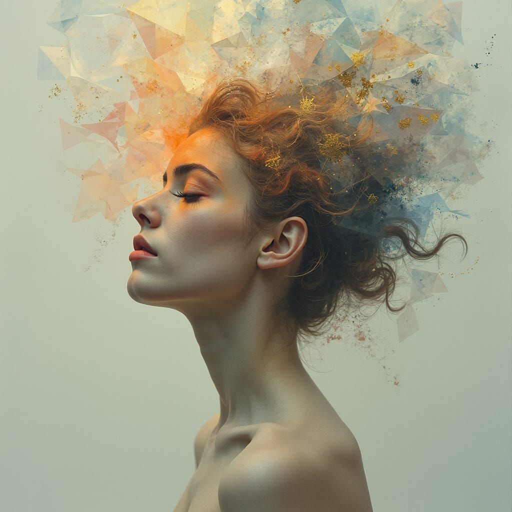 Geometric Portrait of Spectral Acrobat in Cubist Style