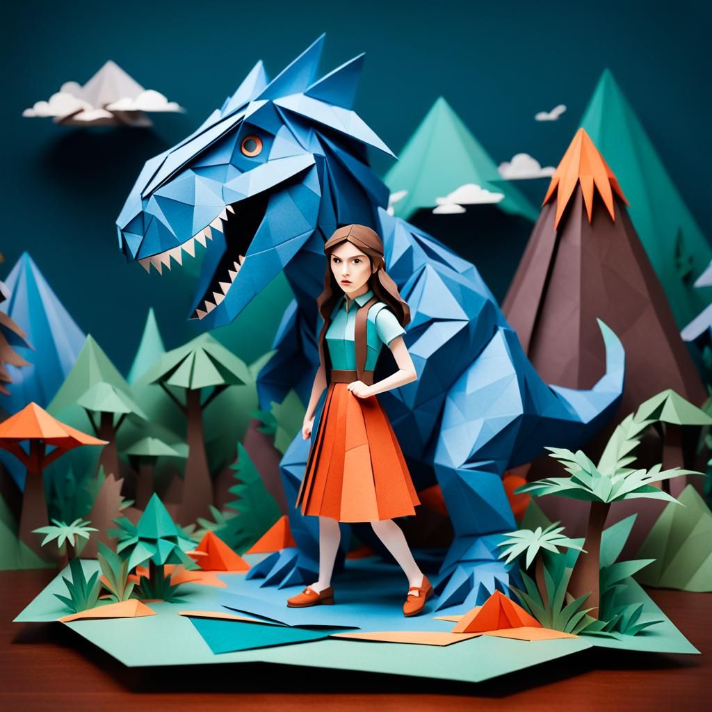 Kirigami Anna Kendrick in a Prehistoric World