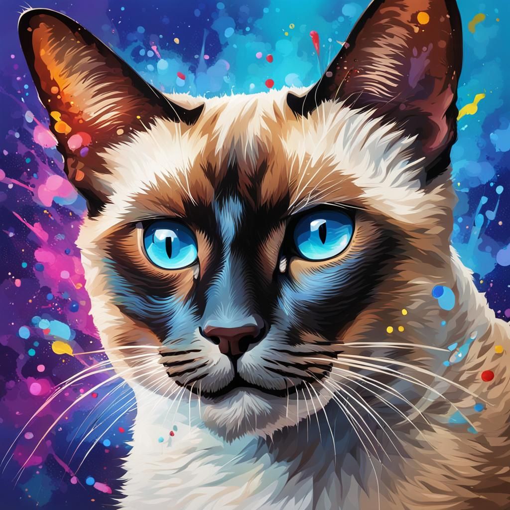 Hyperrealistic Siamese Cat in Thailand