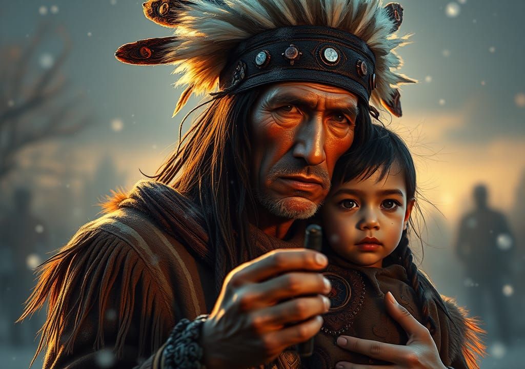 Native American Elder Teaches Grandchildren Tracking, Artsta...