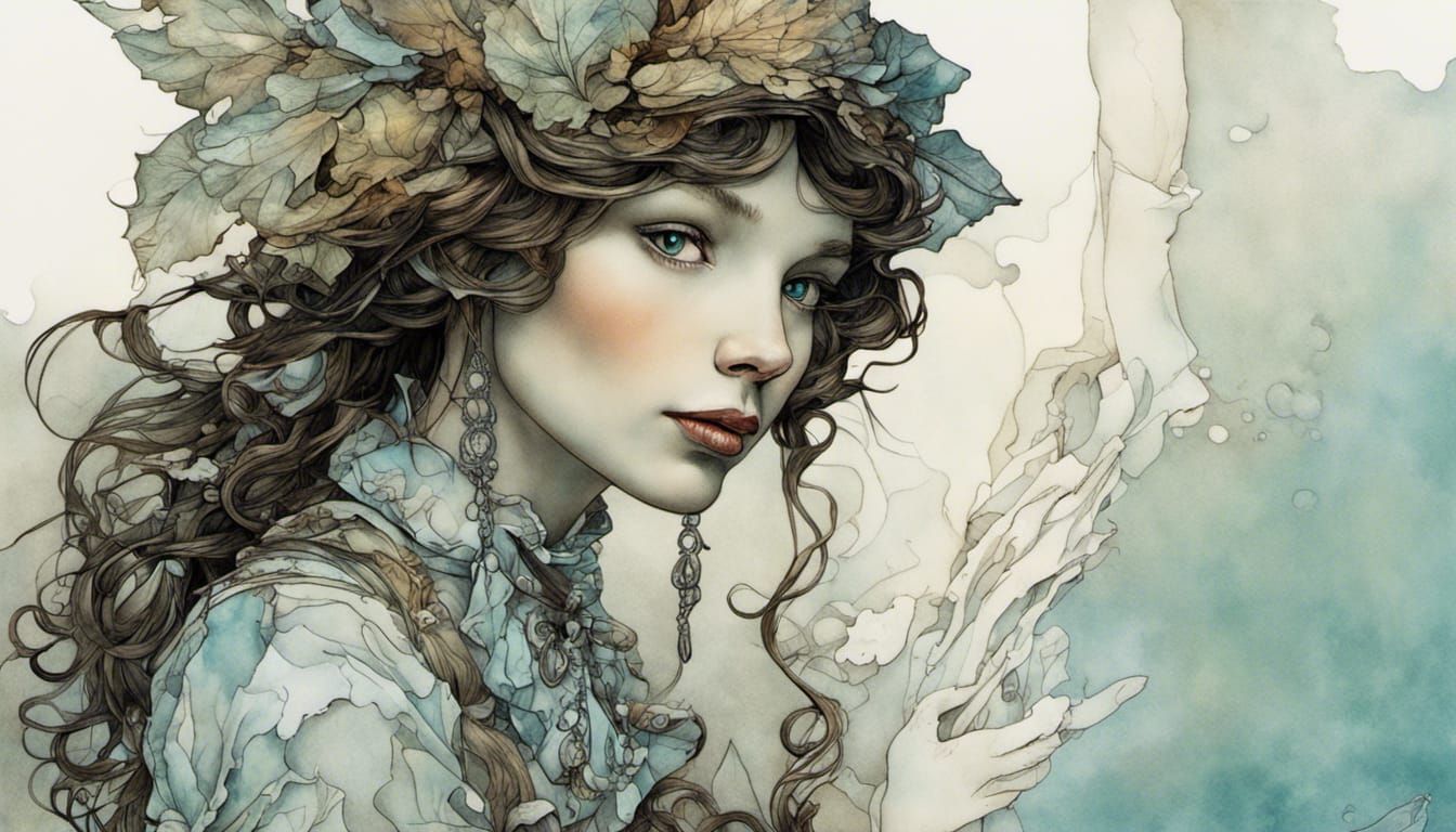 Exquisite 3D Digital Art Portrait with Iridescent Highlights