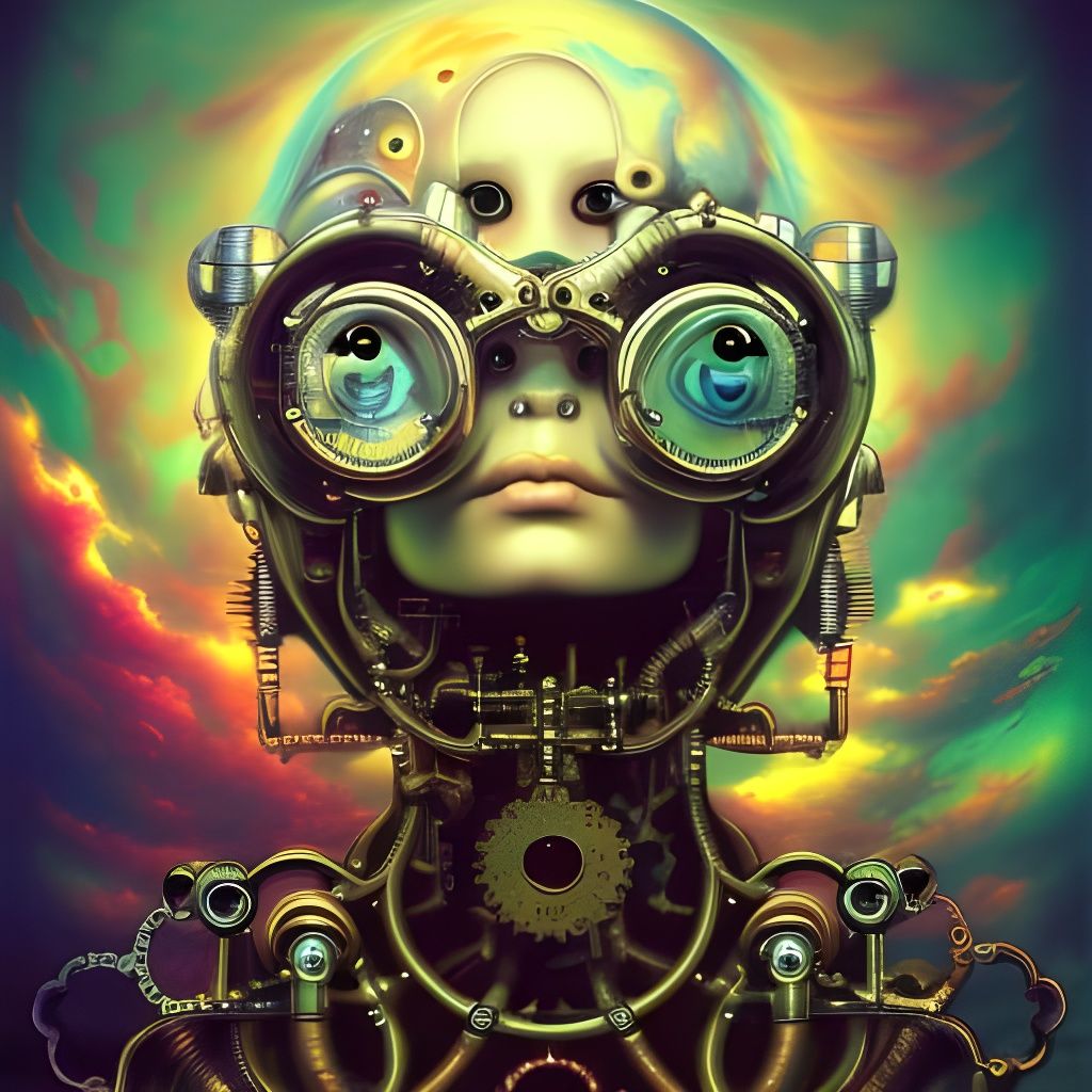 Luminous Steampunk Technologies in Fractal Style