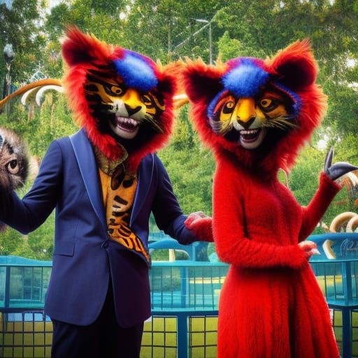 Realistic Animal Costumes at a Sinister Amusement Park