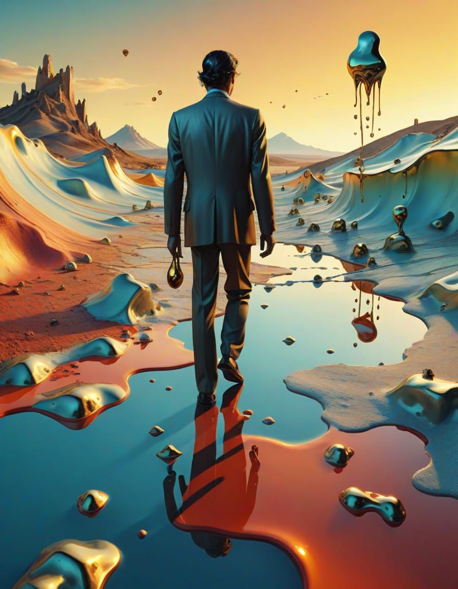 Ethereal Stranger Disappears into Melting Dreamscape