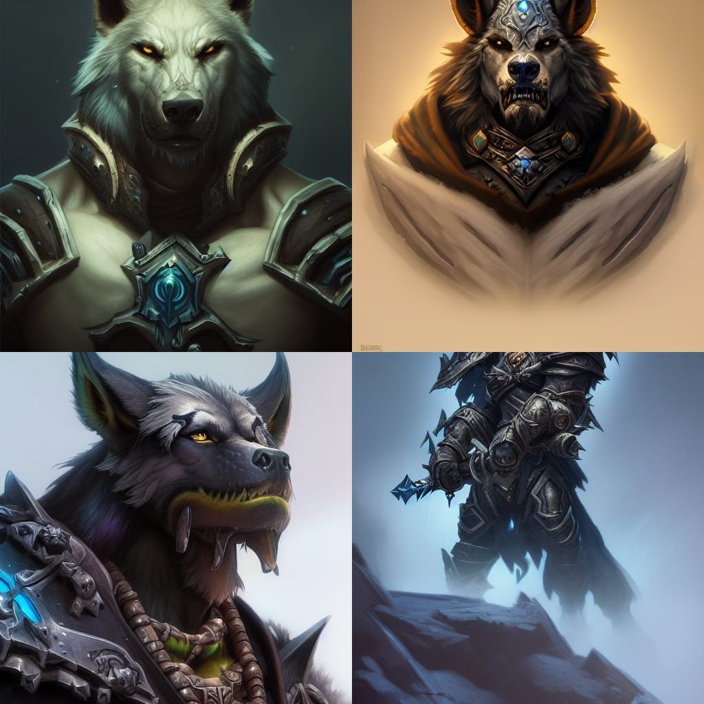 Worg Deathknight Portrait in Hyperdetailed Style