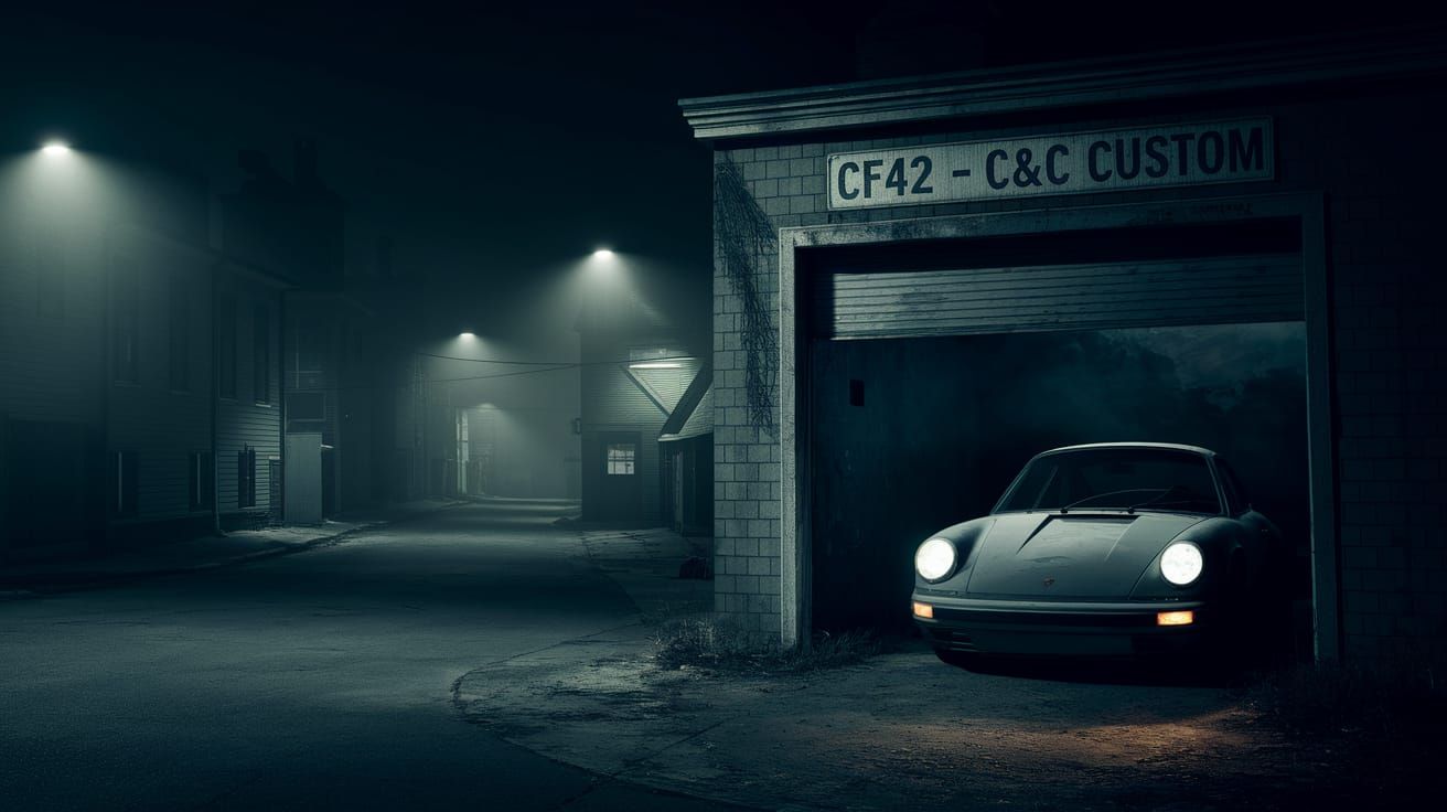 Eerie Neo-Noir Hamlet at Night