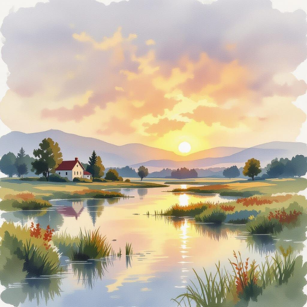 Beautiful Watercolour Landscape Painting