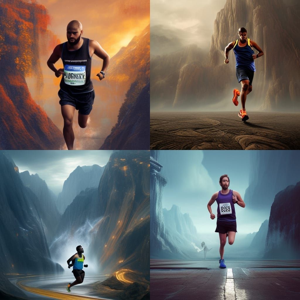 Marathon Runner: A Detailed Matte Painting
