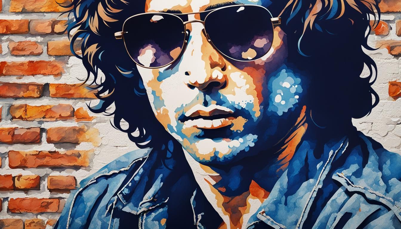 Jim Morrison Pop Art Watercolor Portrait