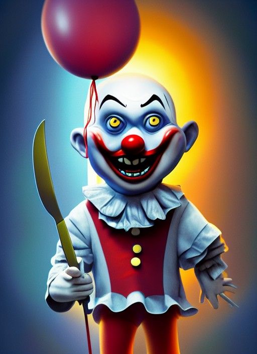 Cartoon Horror Movie Poster: Creepy Clown