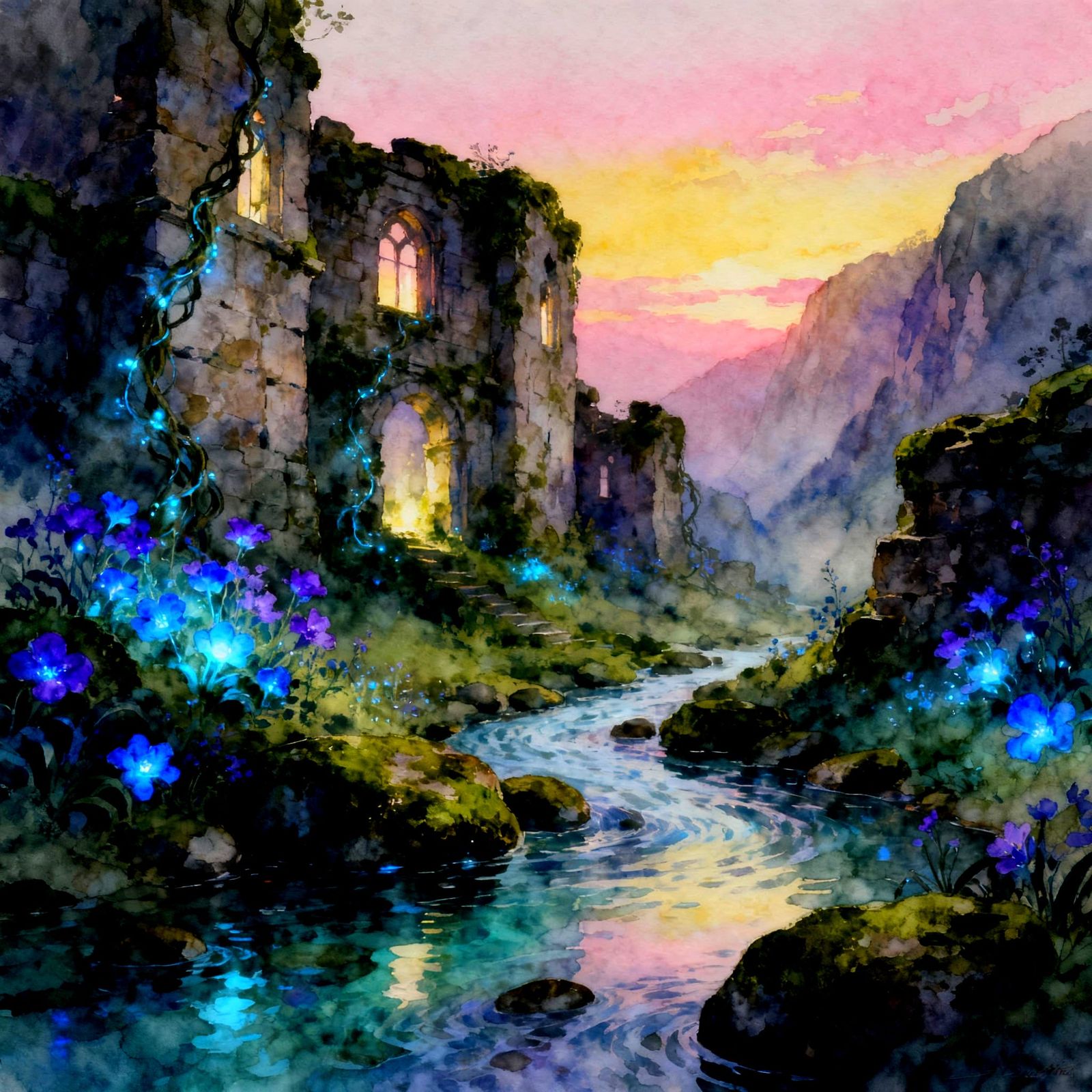 Hidden Valley Ruins in Ethereal Twilight Glow