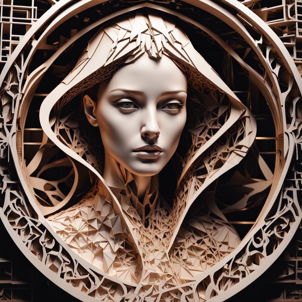 Cubist Fragmentation in Vibrant Dark Fantasy Art