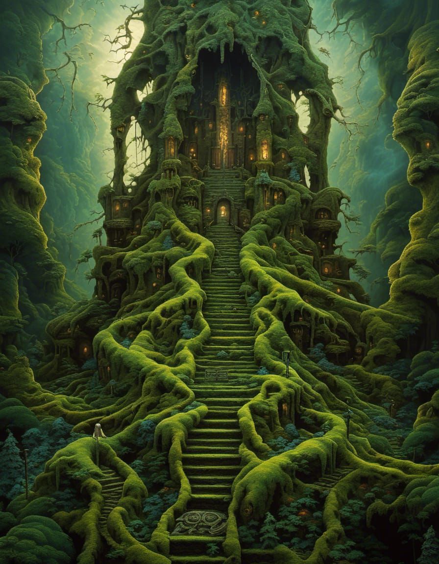 Mystical Witch Shattering Light in Dramatic Shadows