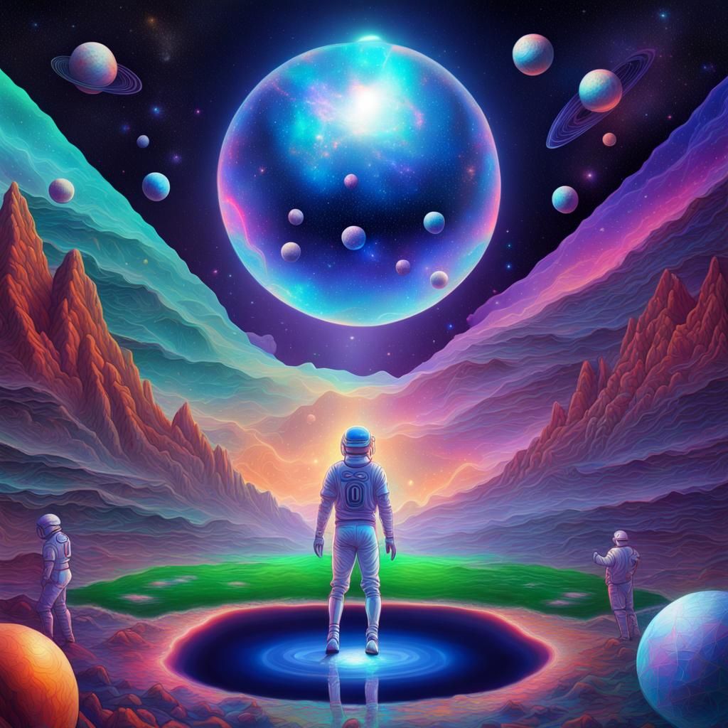 Cosmic Intergalactic Baseball Game: Holographic Illustration