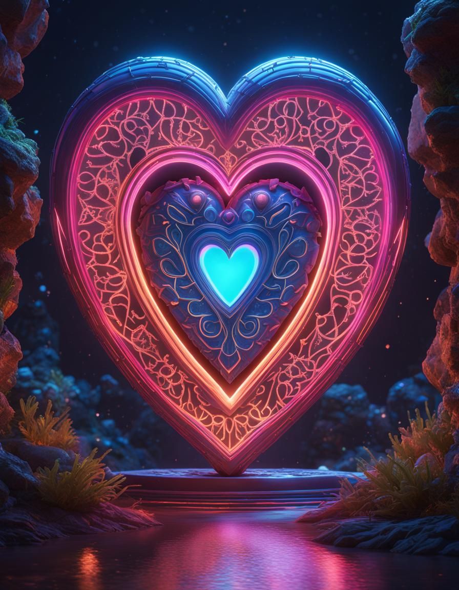 Bioluminescent Love Heart in Unreal Engine 5