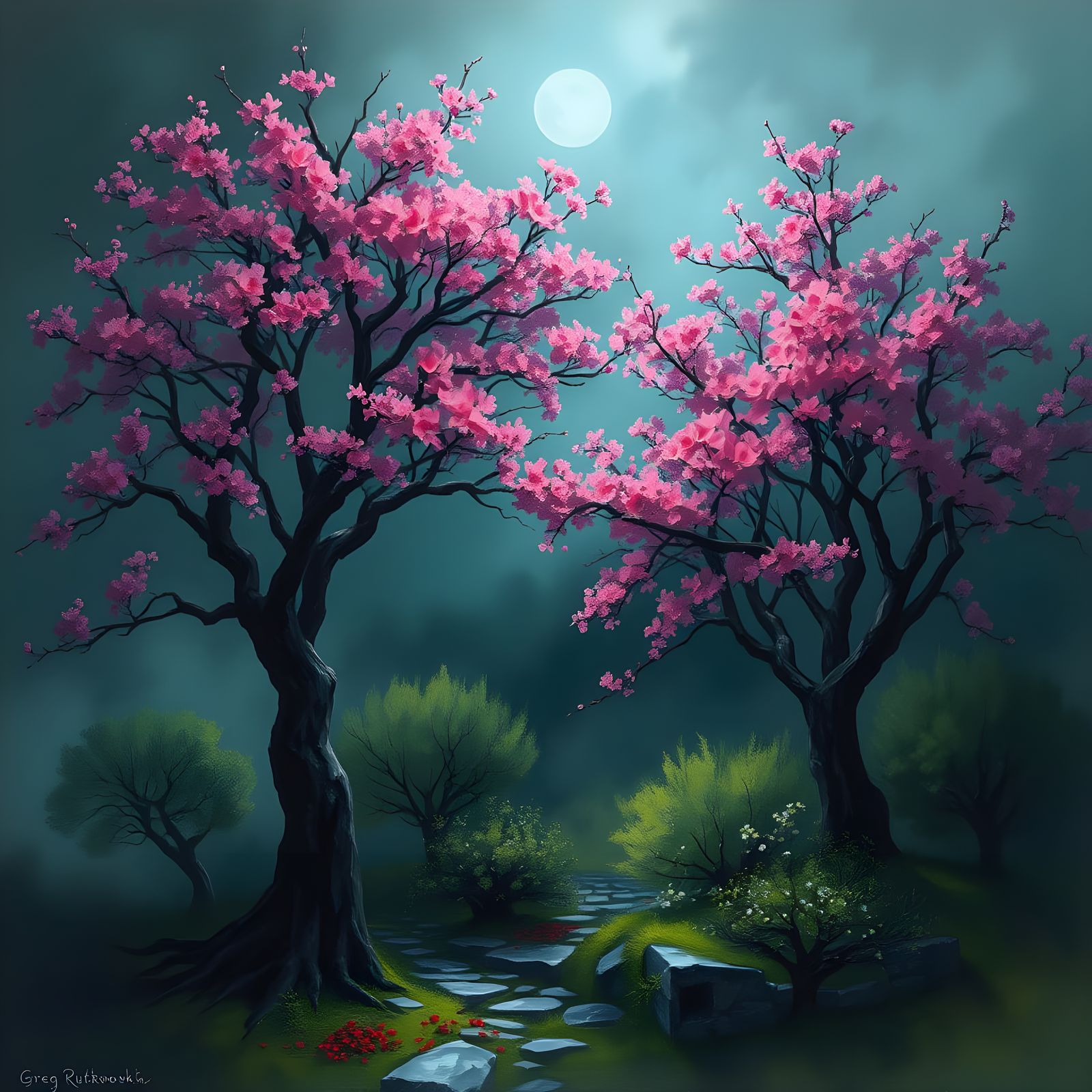 spring trees in blooming