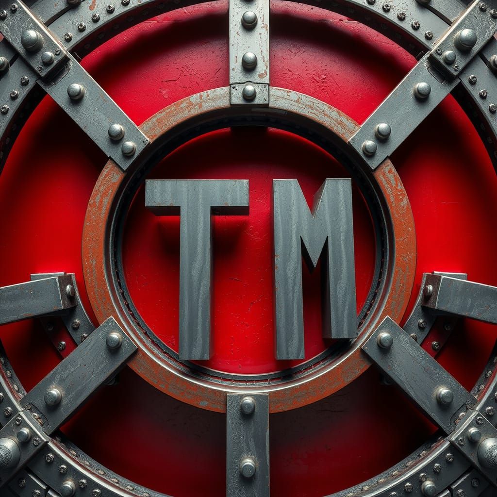 Steel TM Symbol in Bauhaus-Inspired Style