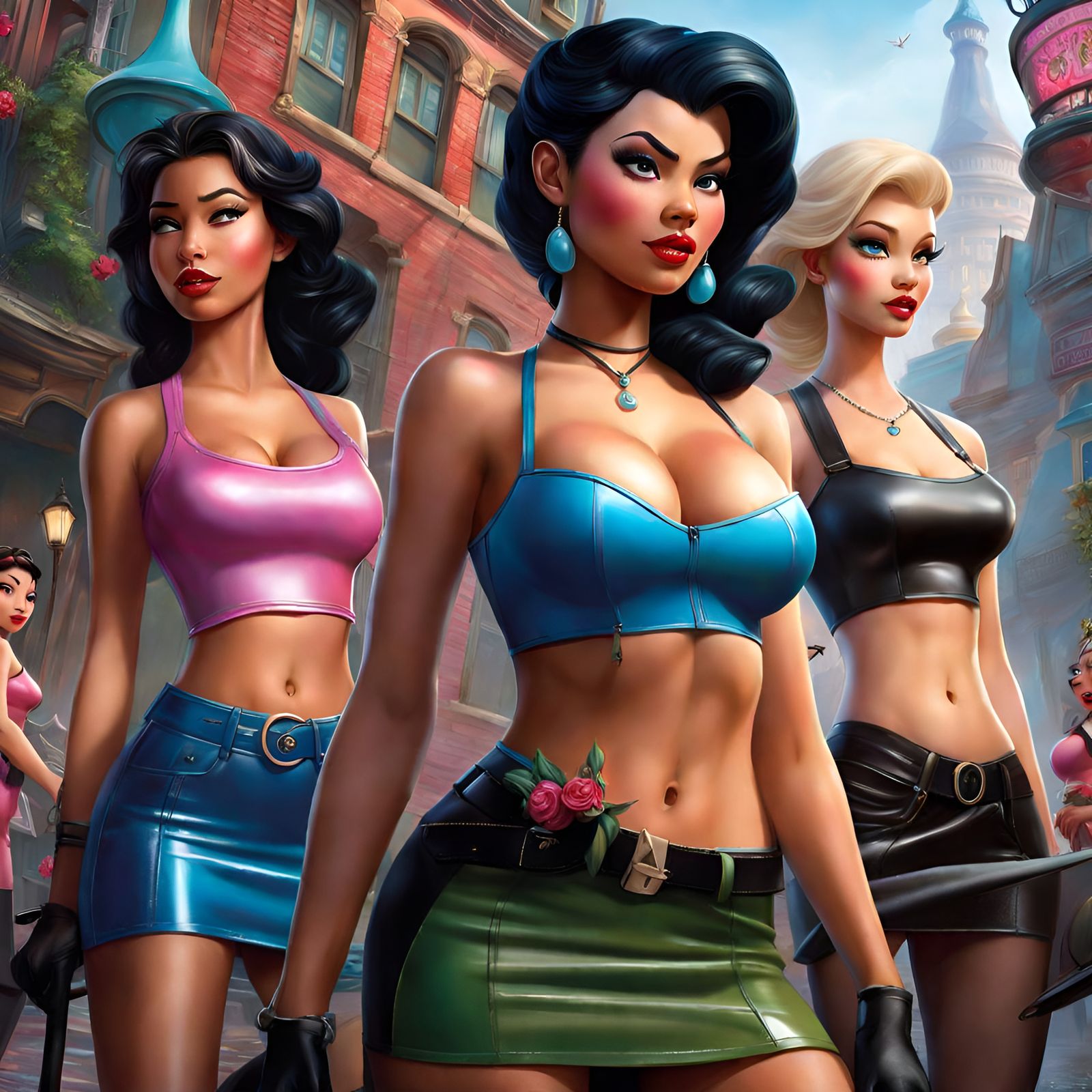 Disney Princesses as Delinquents in Latex