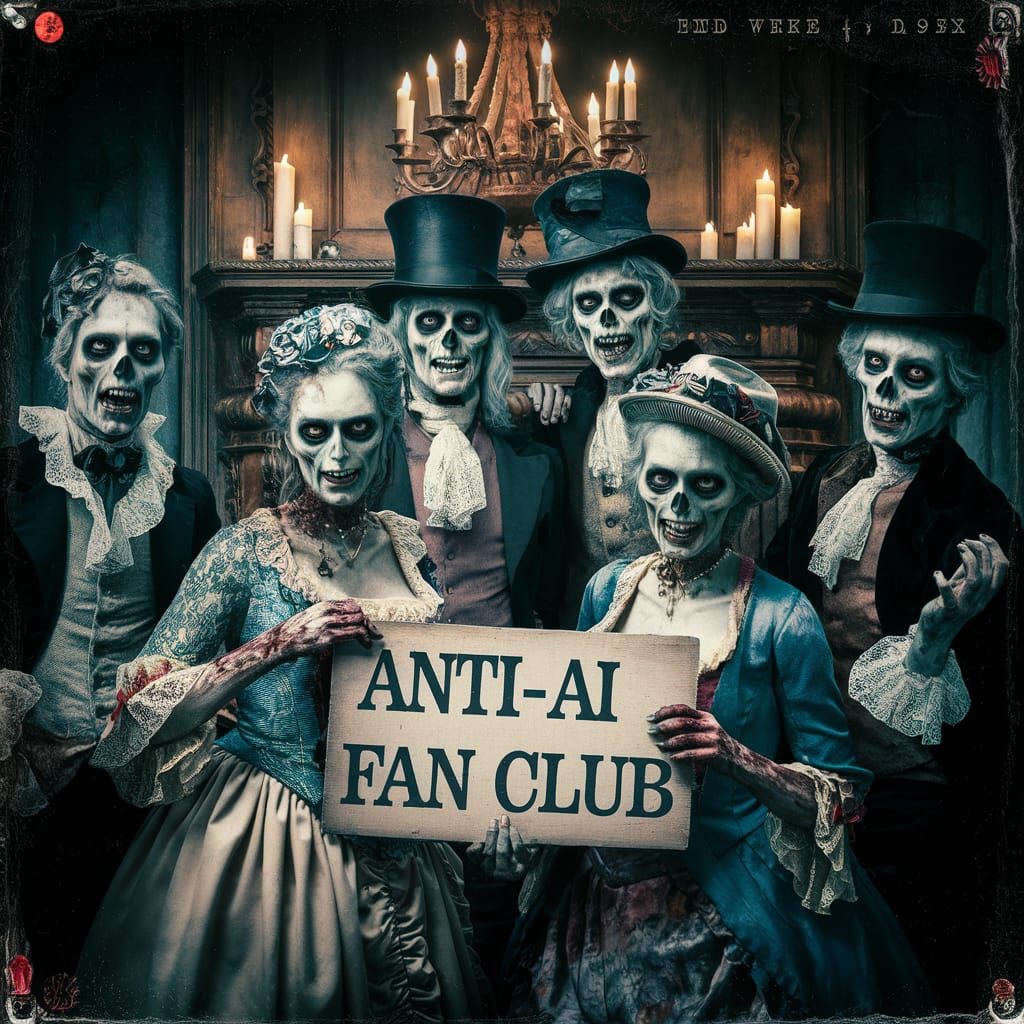 Zombies in 18th-Century Fashion: Dark Fantasy Scene