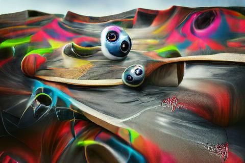 Lint Ball Landscape: A Whimsical Digital Illustration