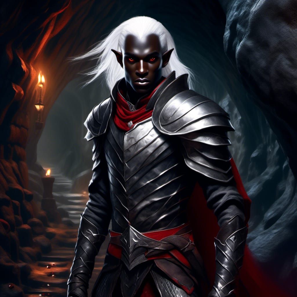 Dark Elf Rogue in Underground Cave