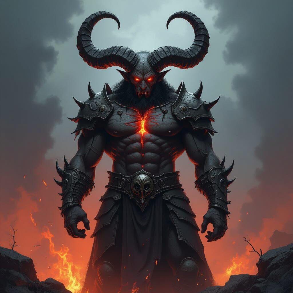 Volcanic Demon in Gothic Mystical Style