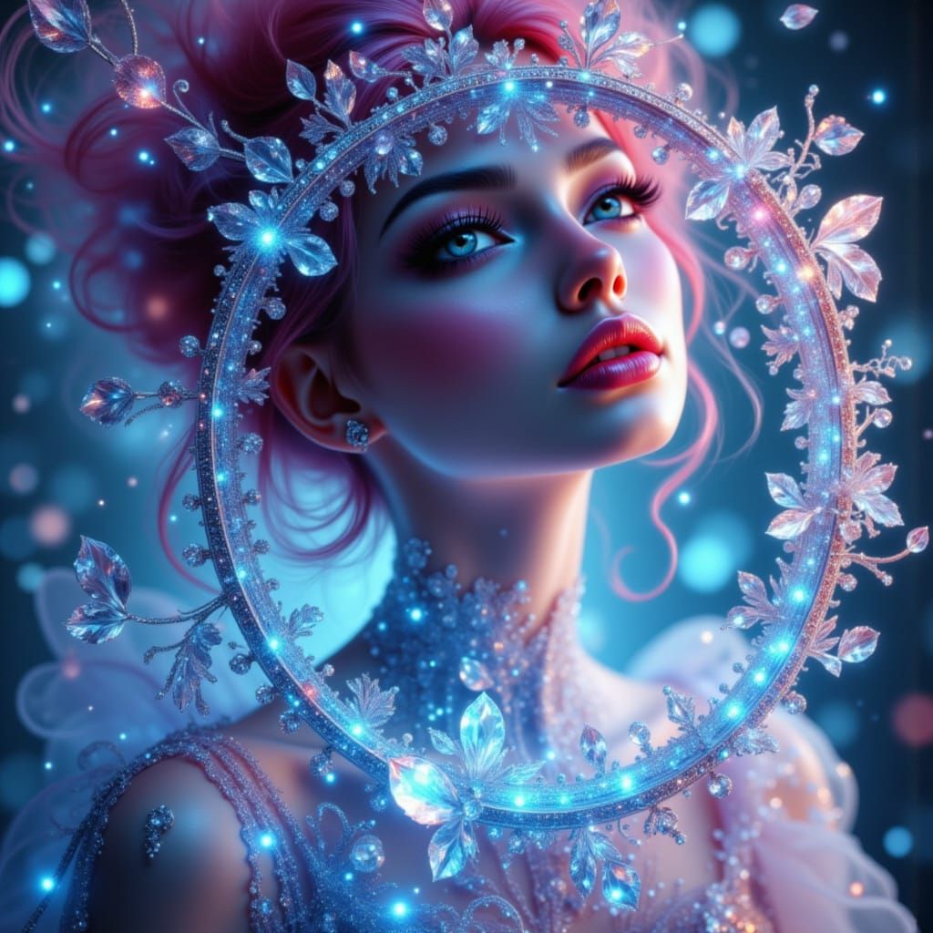 Rainbow Doll Woman in Superflat Style