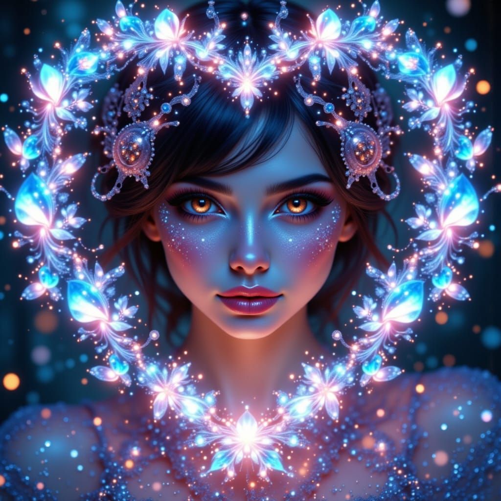 Rainbow Doll Woman in Superflat Style