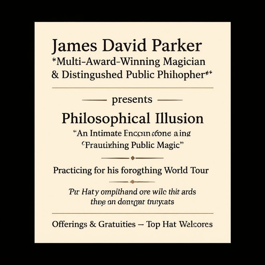 Elegant Poster Design for Magician & Philosopher