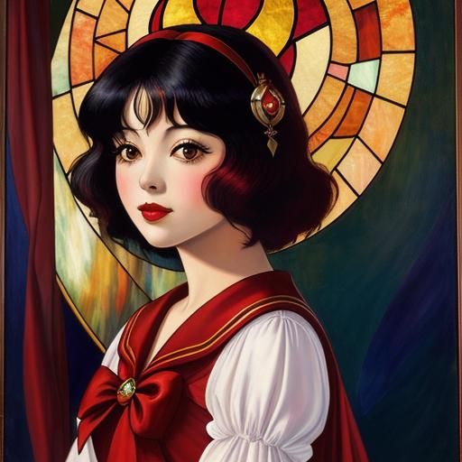Clara Bow as Sailor Mars in Stained Glass
