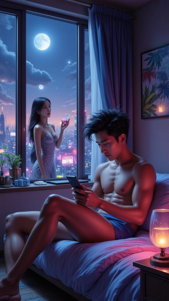Lonely Korean Husband in Contrast to His Carefree Wife